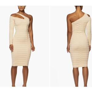 JLUXLABEL Soft Touch One-Shoulder bodycon fitted Midi Dress M